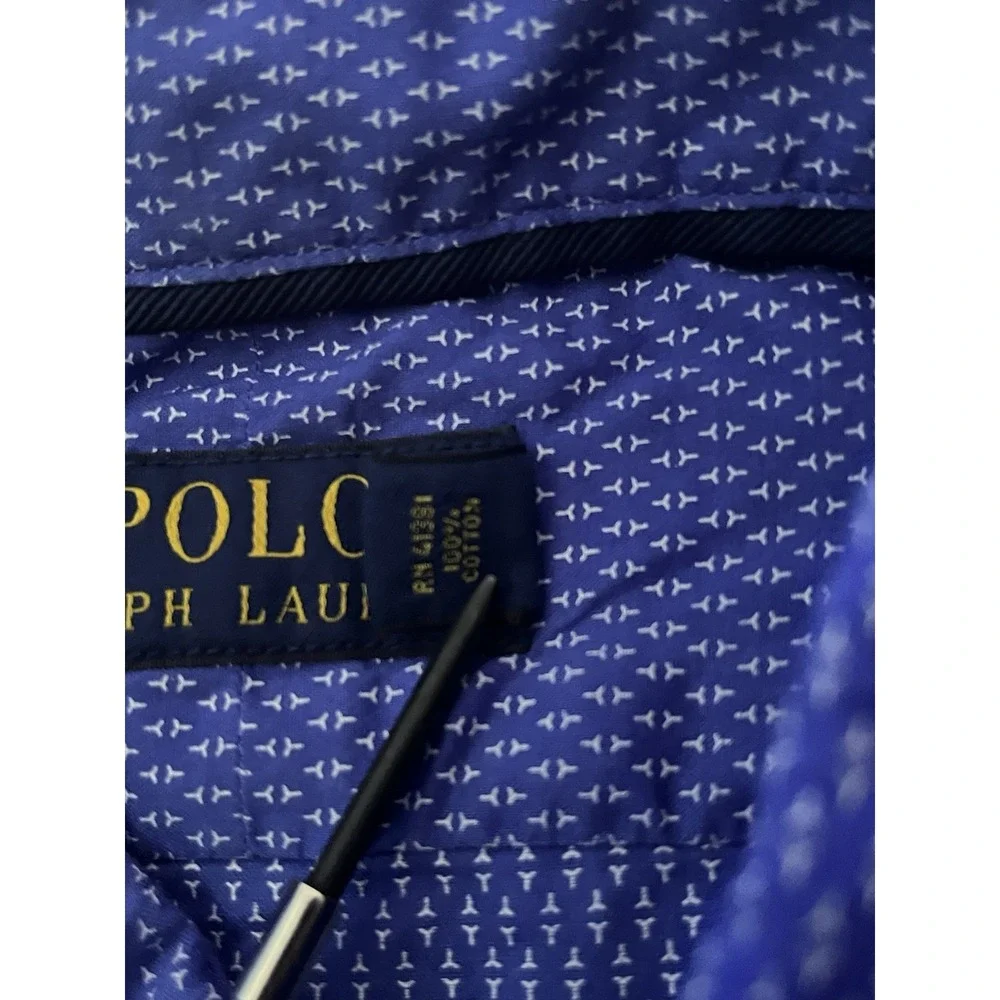 Polo Ralph Lauren Geo Print Oxford Dress Shirt Men's Large Long Sleeve Button Up